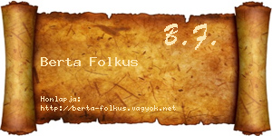 Berta Folkus névjegykártya